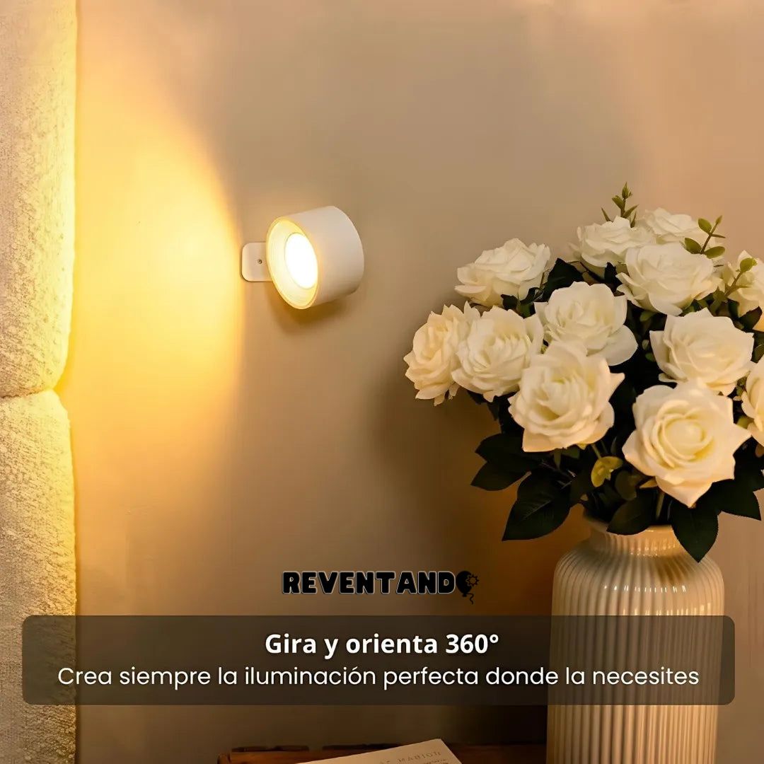 Auralux - Lampara Pared 360° Recargable y magnética