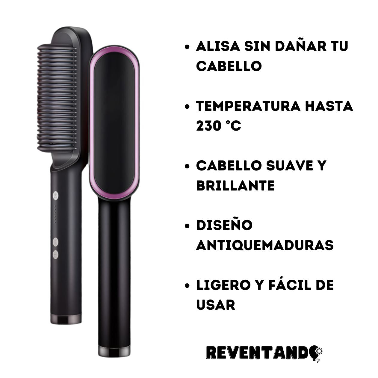 GlowUpPro™ - Cepillo Alisador Plancha Antiquemaduras
