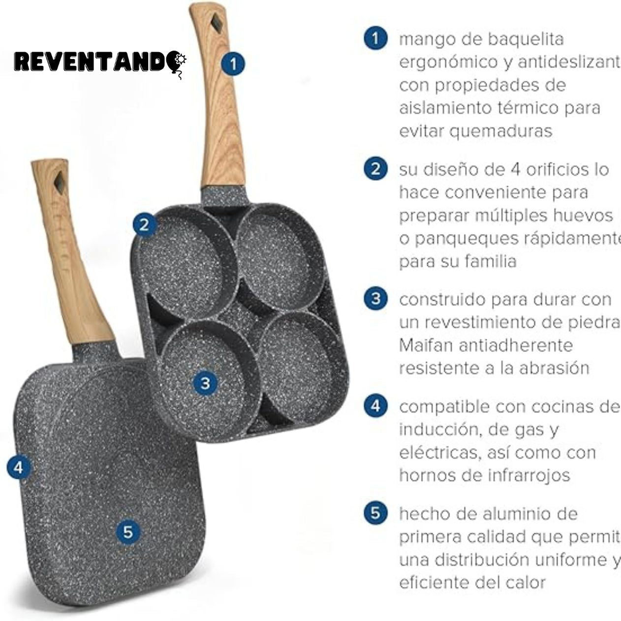 MultiChef 4 en 1 - Sarten Antiadherente 4 Puestos Descuento septiembre