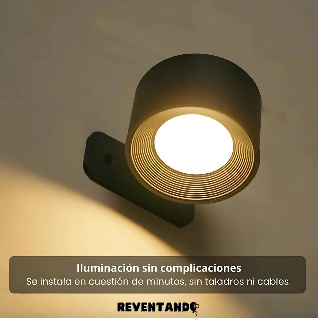 Auralux - Lampara Pared 360° Recargable y magnética