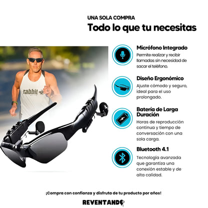 SonicGlass® - Lentes Deportivos con audífonos Incorporados - Descuento 45%